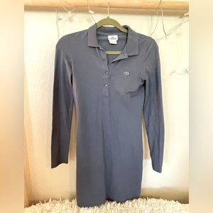 Lacoste long sleeve polo dress faded navy blue size EU 34 (XS)